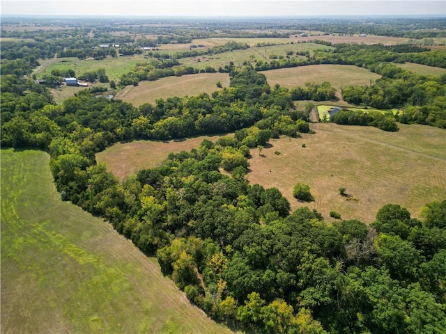 bird's eye view featuring a rural view