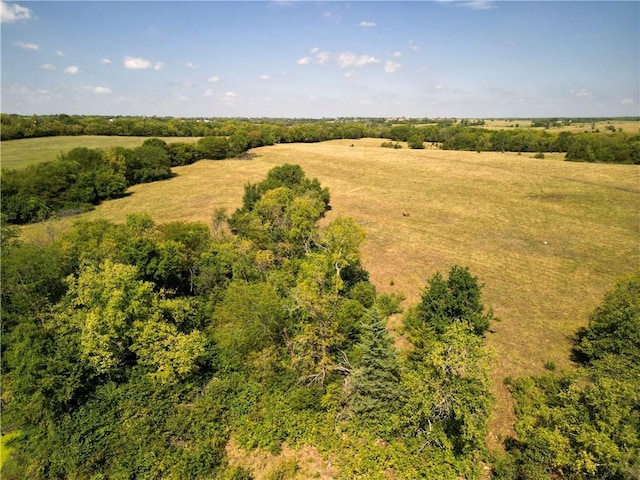 drone / aerial view featuring a rural view