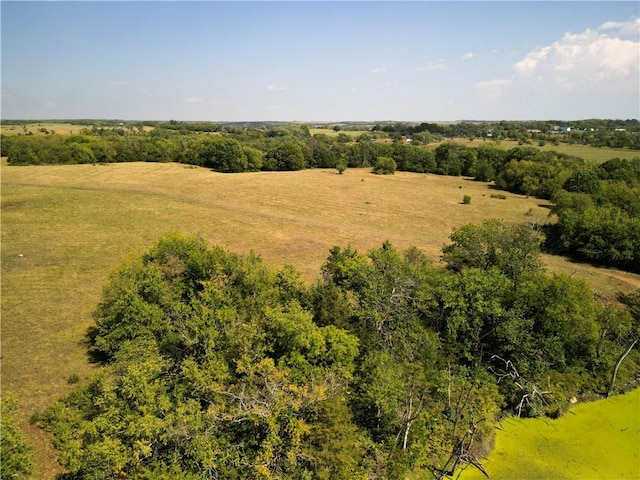 birds eye view of property featuring a rural view