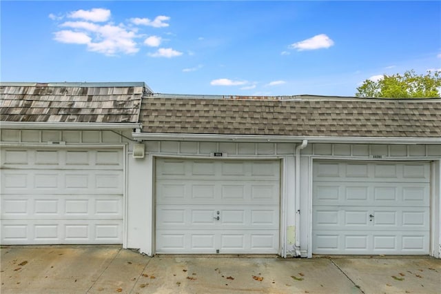 view of garage