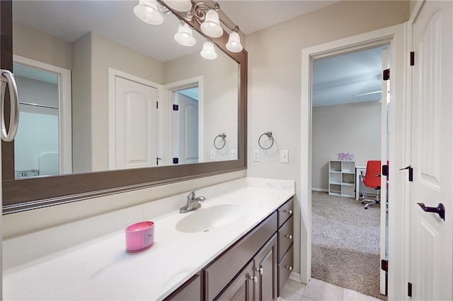 bathroom featuring vanity and tile patterned floors