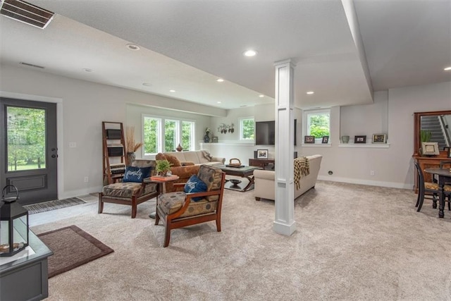 view of carpeted living room