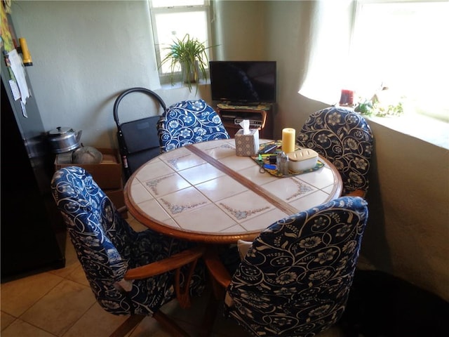 view of tiled dining space