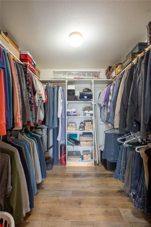 spacious closet featuring hardwood / wood-style flooring