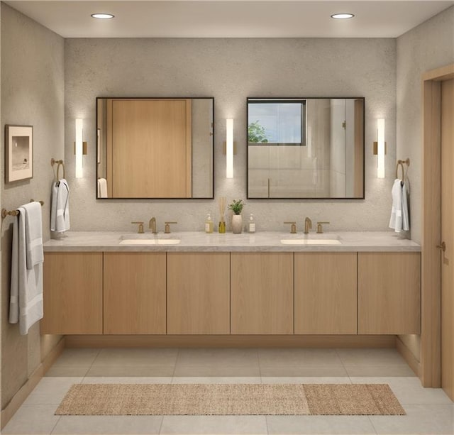 bathroom featuring vanity and tile patterned floors