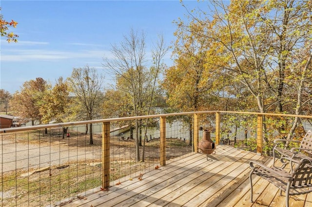 deck featuring fence