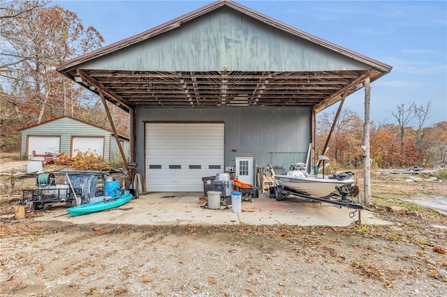 garage with a detached garage