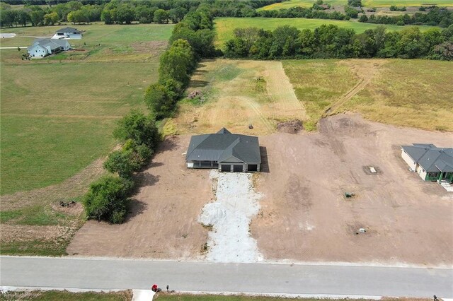 aerial view featuring a rural view