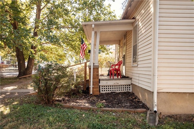 view of yard with a porch