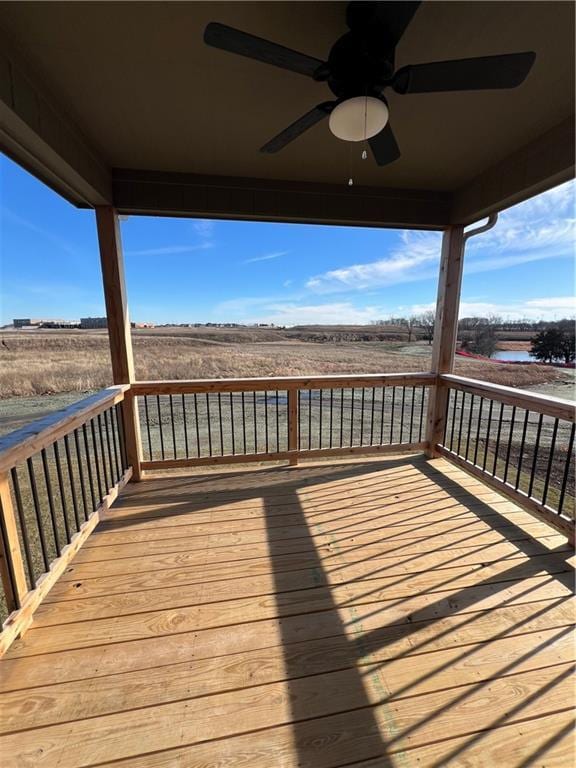 deck featuring ceiling fan