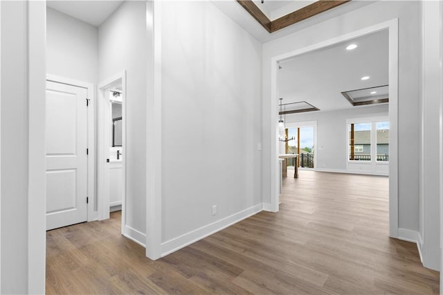 1617 SW Arbor Park Dr, Lees Summit, MO 64082 - hallway featuring wood finished floors and recessed lighting