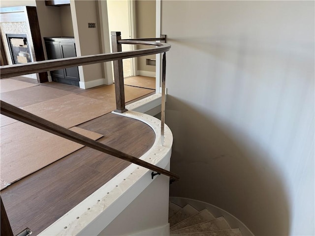 stairs with baseboards