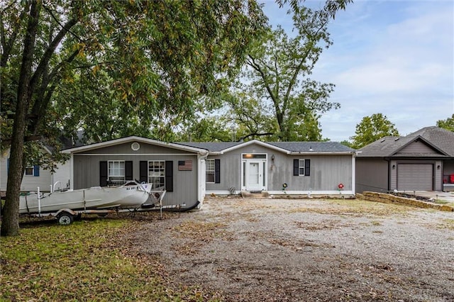 manufactured / mobile home with an attached garage