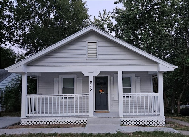 bungalow-style home with covered porch