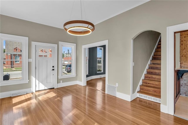 entryway featuring hardwood / wood-style flooring