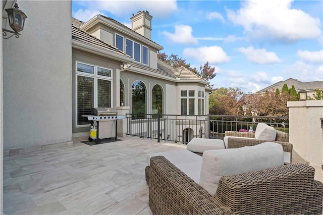 view of patio featuring grilling area