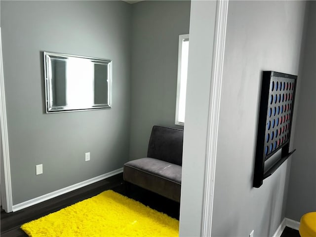 sitting room featuring wood-type flooring