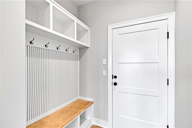 mudroom with baseboards