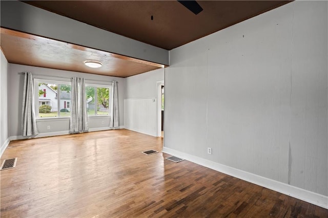 empty room featuring wood-type flooring