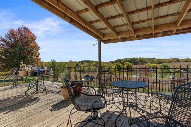 deck featuring outdoor dining space