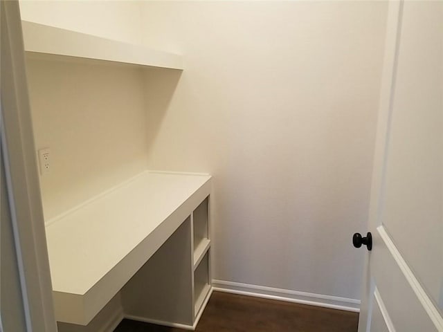 mudroom featuring dark hardwood / wood-style flooring