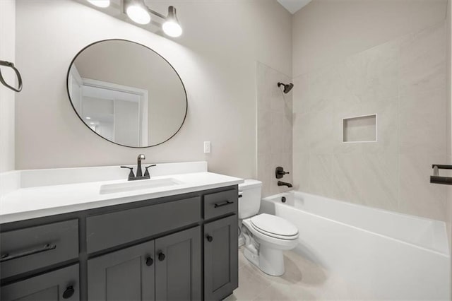 14566 Aurora Ln, Basehor, KS 66007 - bathroom featuring toilet, vanity, and shower / bathtub combination