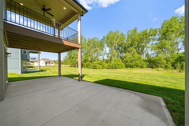 14566 Aurora Ln, Basehor, KS 66007 - view of patio / terrace with a ceiling fan
