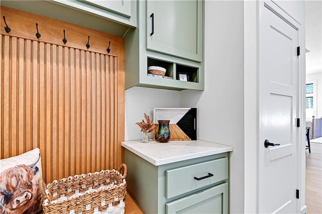 mudroom featuring light wood-type flooring