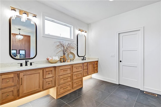 25110 W 98th Pl, Lenexa, KS 66227 - full bath featuring double vanity and tile patterned floors