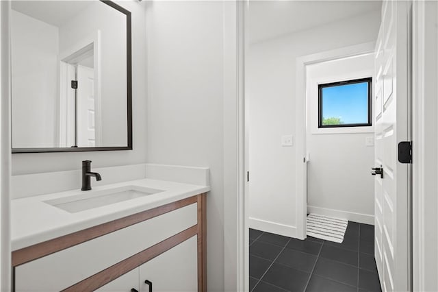 bathroom featuring vanity and tile patterned floors