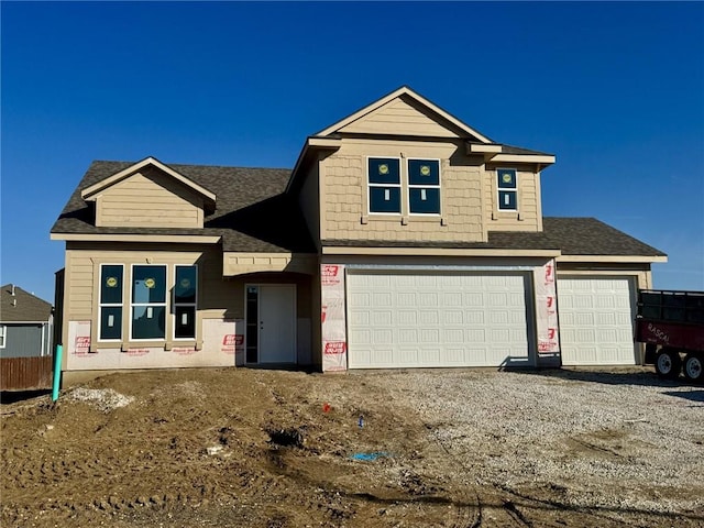 view of front facade featuring a garage