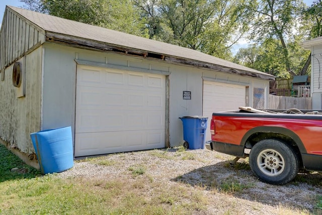 view of garage