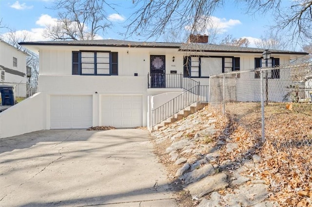 view of front of house with a garage