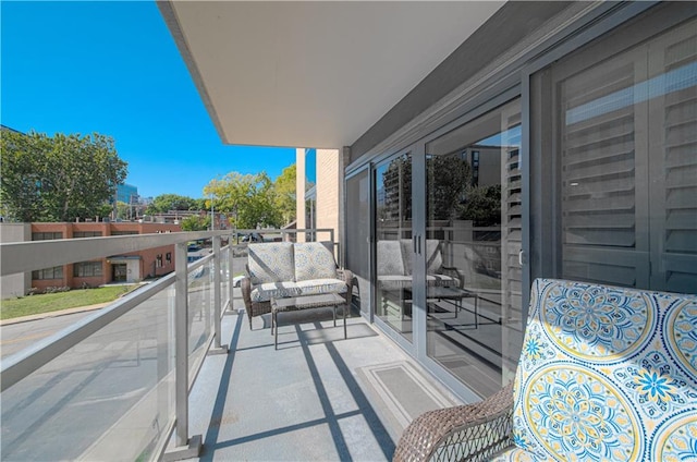 balcony featuring an outdoor living space