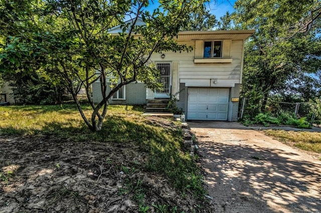 raised ranch with a garage