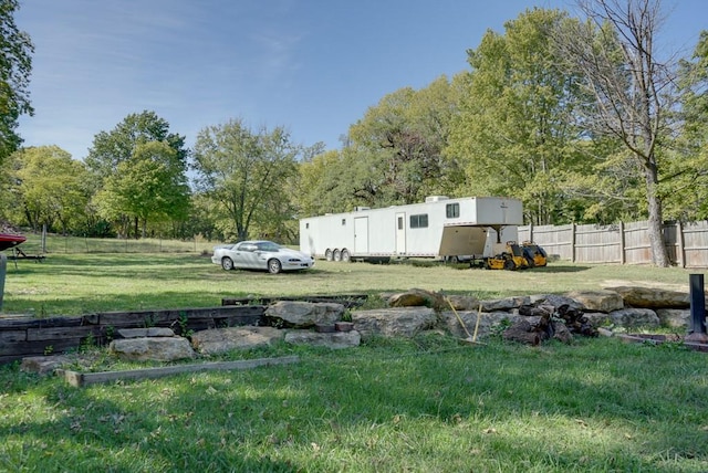 view of yard featuring fence