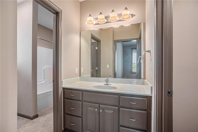 bathroom featuring vanity and tile patterned floors