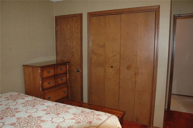 bedroom with multiple closets