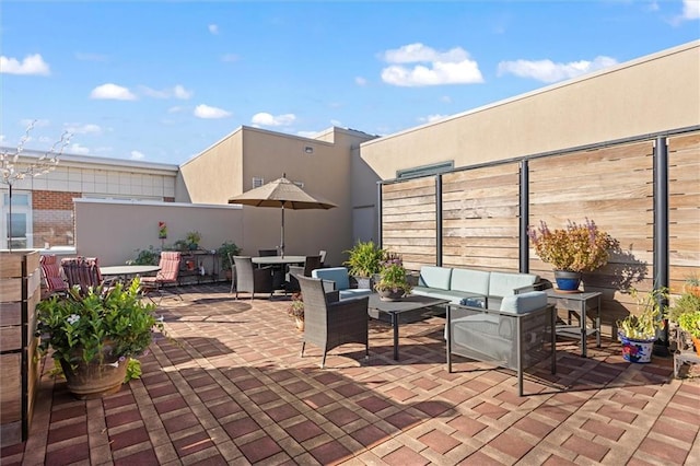 view of patio / terrace with an outdoor living space