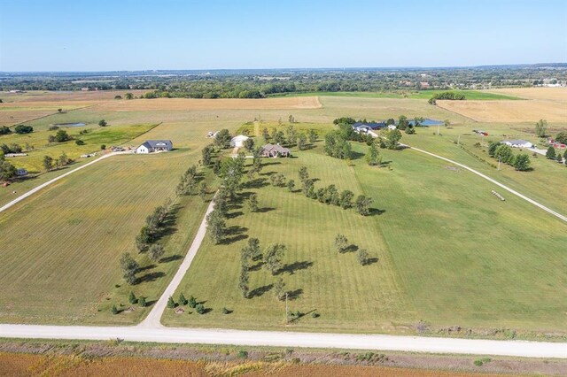 drone / aerial view with a rural view