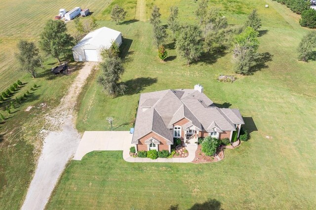 bird's eye view with a rural view