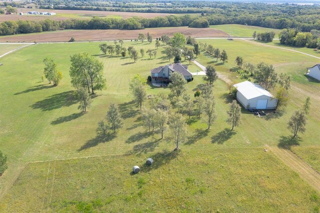 bird's eye view with a rural view