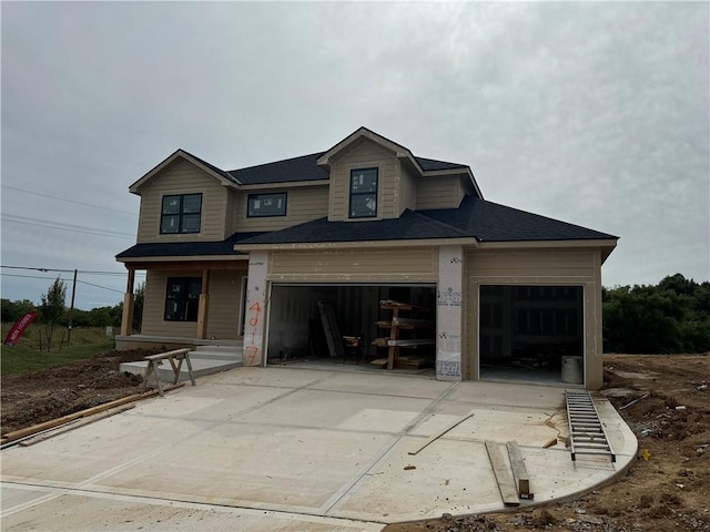 view of front facade with a garage