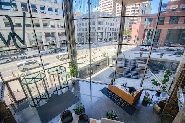 exterior space with a city view