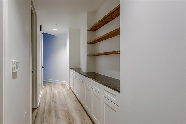 hall featuring light hardwood / wood-style flooring