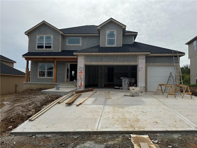 view of front of home featuring a garage