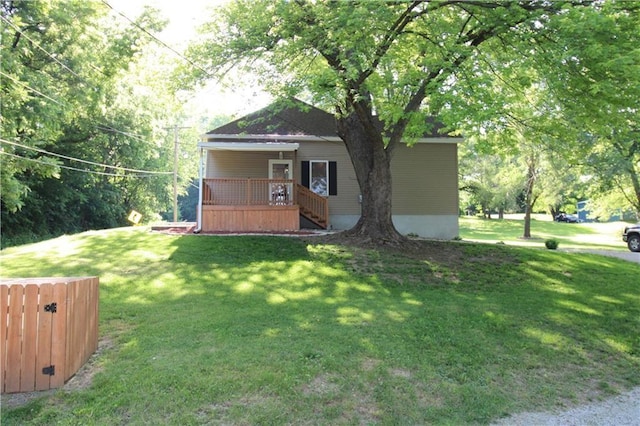 exterior space featuring a wooden deck