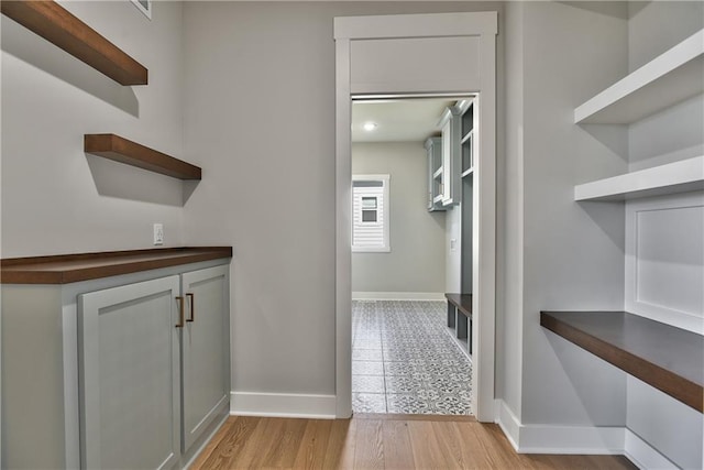 interior space featuring wood-type flooring