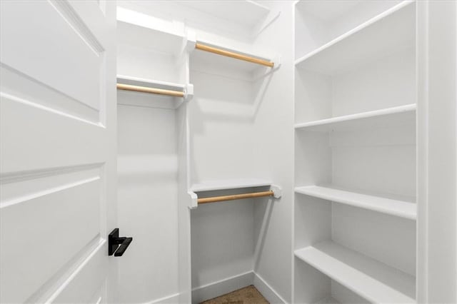 spacious closet with carpet flooring