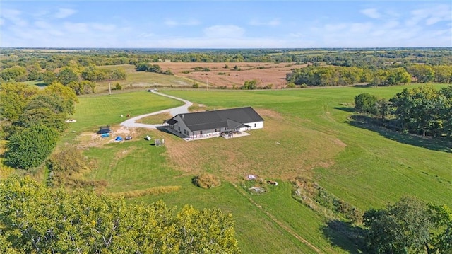 aerial view with a rural view